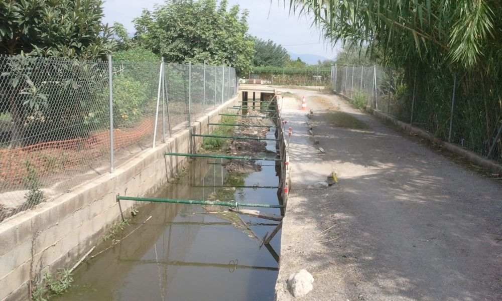 La acequia tras su reparación